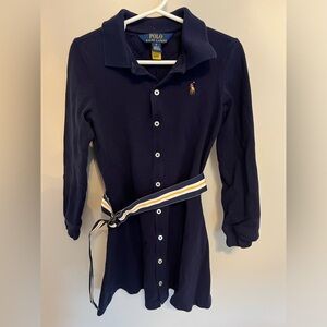 Girls Polo Ralph Lauren Navy Polo Dress - Size 5